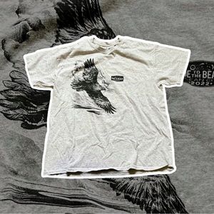 Black and gray Gildan heavy cotton biker ride to the beach eagle T-shirt